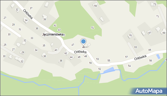 Izdebnik, Orłówka, 49, mapa Izdebnik