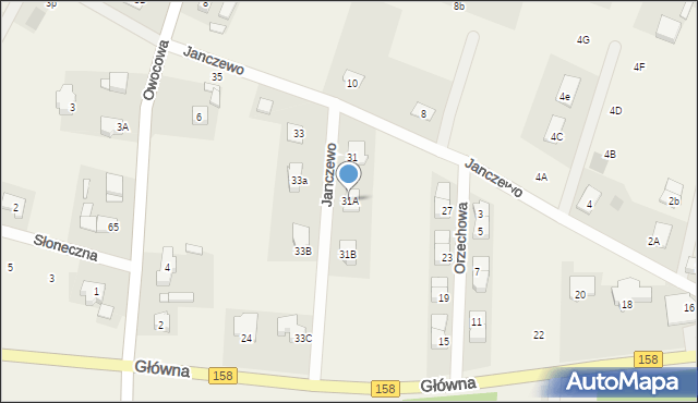 Janczewo, Orzechowa, 31A, mapa Janczewo