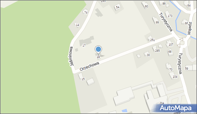 Jaworze, Orzechowa, 14, mapa Jaworze