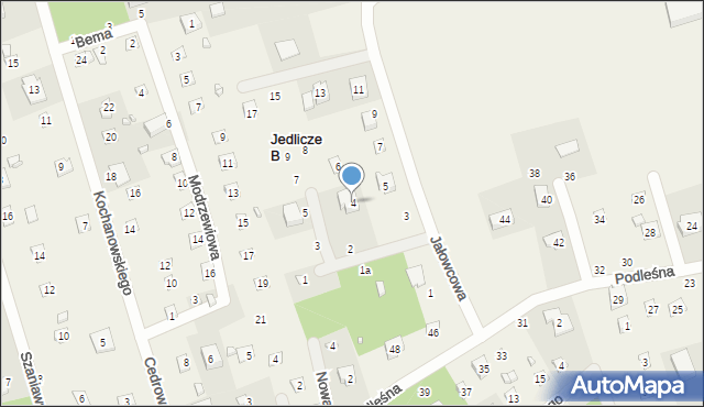 Jedlicze B, Orzechowa, 4, mapa Jedlicze B