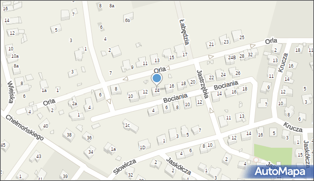 Jędrzychów, Orla, 14, mapa Jędrzychów