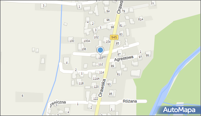 Jeleśnia, Orawska, 110, mapa Jeleśnia