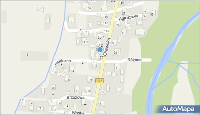 Jeleśnia, Orawska, 122, mapa Jeleśnia