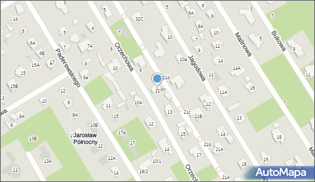 Józefów, Orzechowa, 11, mapa Józefów