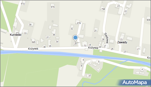 Kamesznica, Orzechowa, 20, mapa Kamesznica