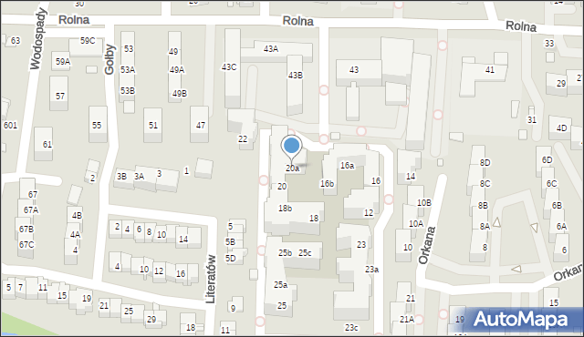 Katowice, Orkana Władysława, 20a, mapa Katowic