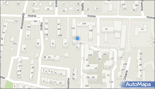 Katowice, Orkana Władysława, 22a, mapa Katowic