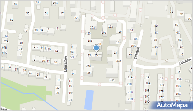 Katowice, Orkana Władysława, 25c, mapa Katowic