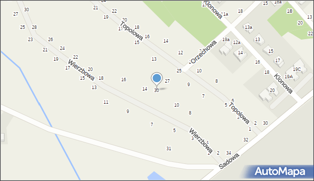 Kobylniki, Orzechowa, 30, mapa Kobylniki