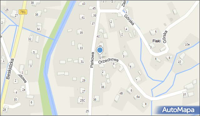 Kocierz Moszczanicki, Orzechowa, 1, mapa Kocierz Moszczanicki