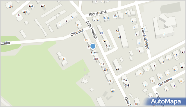 Kostrzyn nad Odrą, Orła Białego, 31C, mapa Kostrzyn nad Odrą