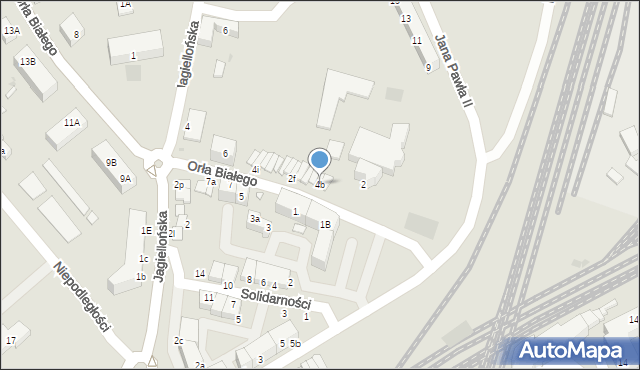 Kostrzyn nad Odrą, Orła Białego, 4b, mapa Kostrzyn nad Odrą