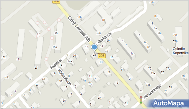 Koszalin, Orląt Lwowskich, 15, mapa Koszalina