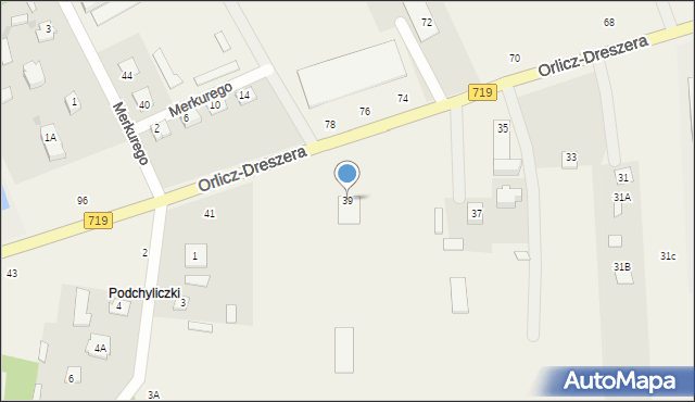 Kozerki, Orlicz-Dreszera Gustawa, gen., 39, mapa Kozerki