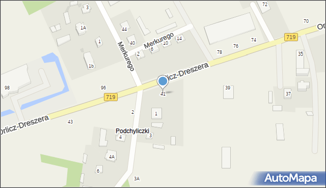 Kozerki, Orlicz-Dreszera Gustawa, gen., 41, mapa Kozerki