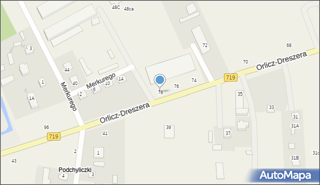 Kozerki, Orlicz-Dreszera Gustawa, gen., 78, mapa Kozerki