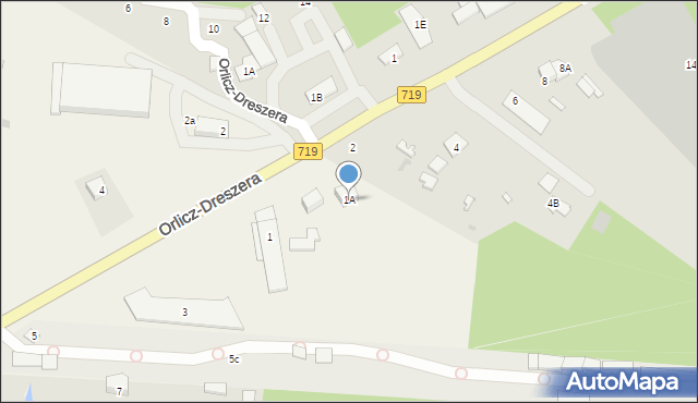 Kozery, Orlicz-Dreszera Gustawa, gen., 1A, mapa Kozery