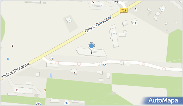 Kozery, Orlicz-Dreszera Gustawa, gen., 3, mapa Kozery