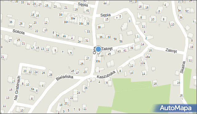 Kraków, Orla, 30a, mapa Krakowa