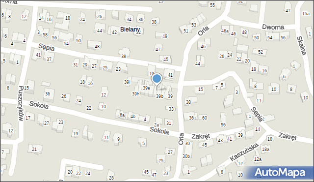 Kraków, Orla, 39c, mapa Krakowa