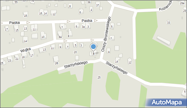 Kraków, Orszy-Broniewskiego Stanisława, hm., 8, mapa Krakowa