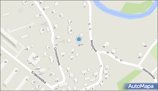 Krosno, Orzeszkowej Elizy, 18, mapa Krosna