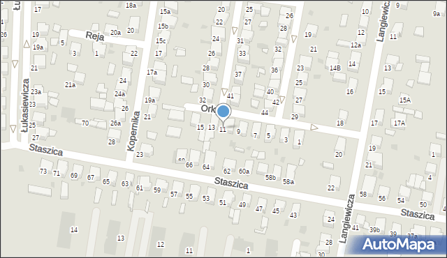 Krotoszyn, Orkana Władysława, 11, mapa Krotoszyna