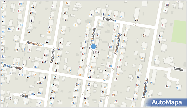 Krotoszyn, Orzeszkowej Elizy, 13, mapa Krotoszyna