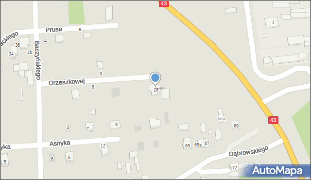 Krzepice, Orzeszkowej Elizy, 18, mapa Krzepice