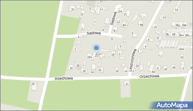 Legionowo, Orzechowa, 22, mapa Legionowo