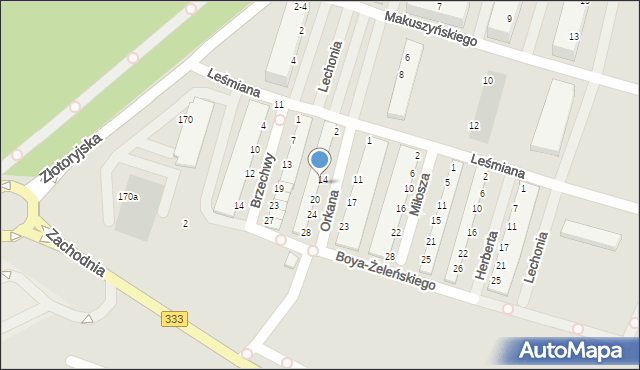 Legnica, Orkana Władysława, 16, mapa Legnicy