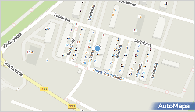 Legnica, Orkana Władysława, 19, mapa Legnicy