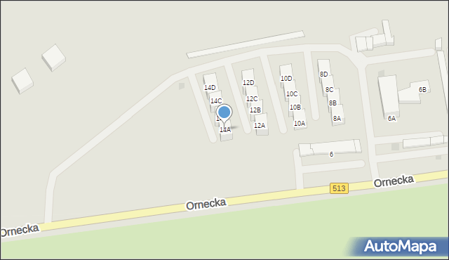 Lidzbark Warmiński, Ornecka, 14A, mapa Lidzbark Warmiński