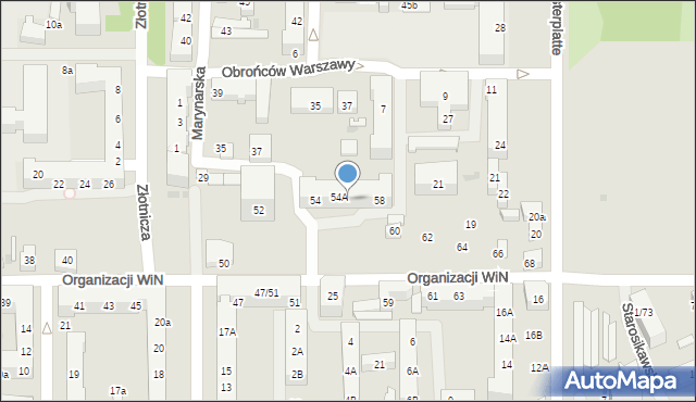 Łódź, Organizacji Wolność i Niezawisłość, 56, mapa Łodzi