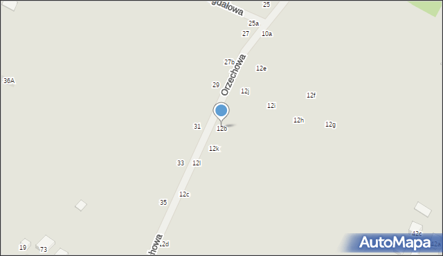 Lublin, Orzechowa, 12b, mapa Lublina