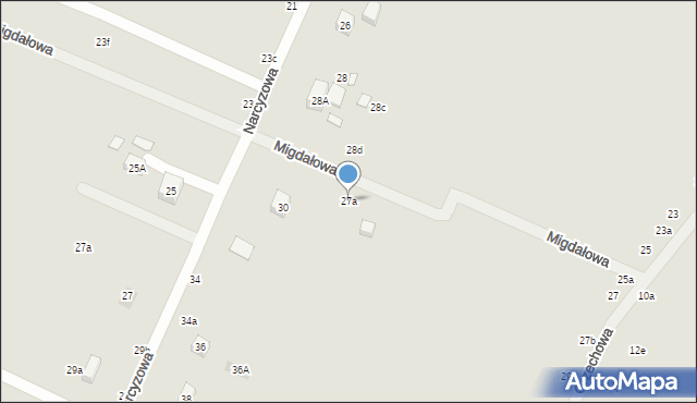 Lublin, Orzechowa, 27a, mapa Lublina