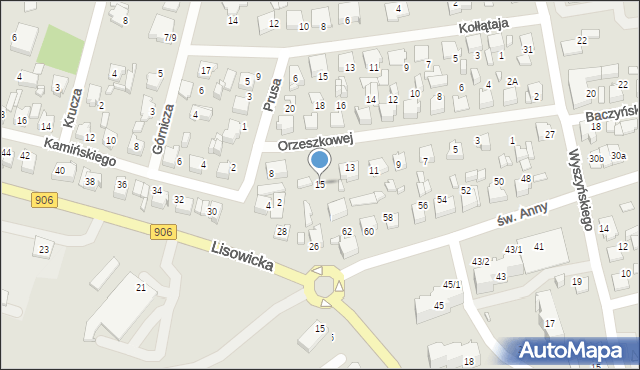 Lubliniec, Orzeszkowej Elizy, 15, mapa Lubliniec