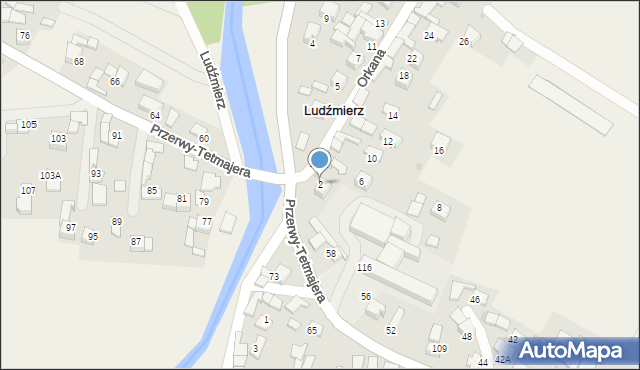 Ludźmierz, Orkana Władysława, 2, mapa Ludźmierz