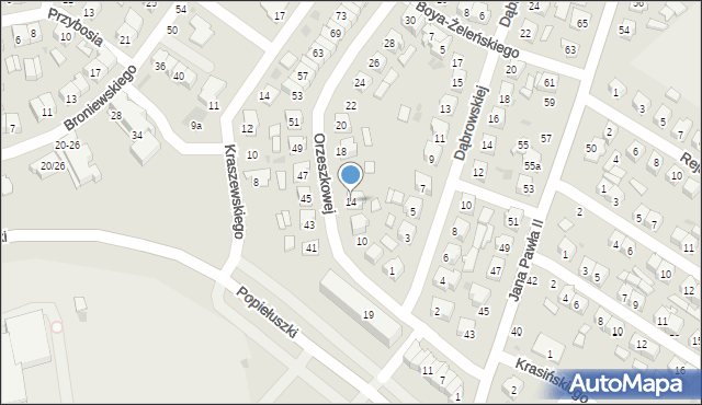 Łuków, Orzeszkowej Elizy, 14, mapa Łuków