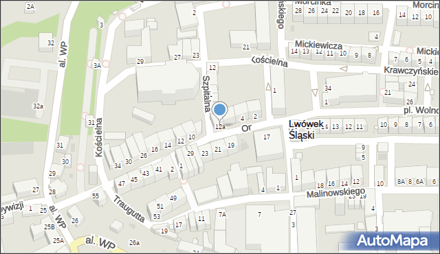 Lwówek Śląski, Orzeszkowej Elizy, 12a, mapa Lwówek Śląski