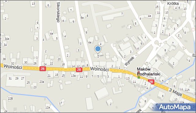 Maków Podhalański, Orzeszkowej Elizy, 2, mapa Maków Podhalański