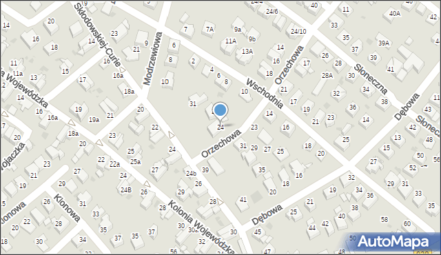 Mikołów, Orzechowa, 24, mapa Mikołów