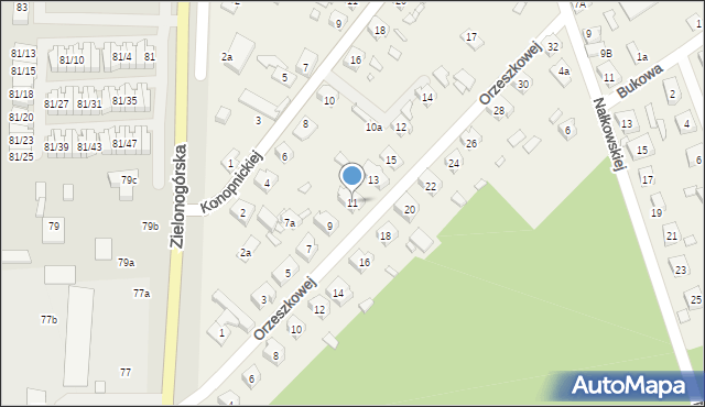 Modrzyca, Orzeszkowej Elizy, 11, mapa Modrzyca