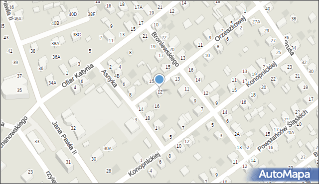 Myszków, Orzeszkowej Elizy, 12, mapa Myszków