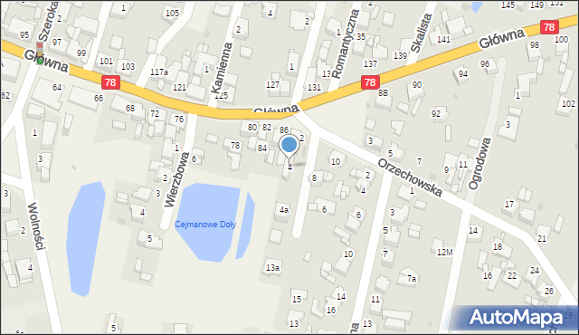 Nakło Śląskie, Orzechowska, 4, mapa Nakło Śląskie