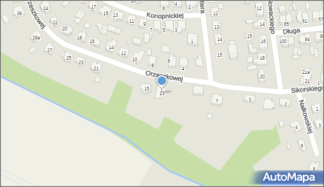 Nekla, Orzeszkowej Elizy, 13, mapa Nekla