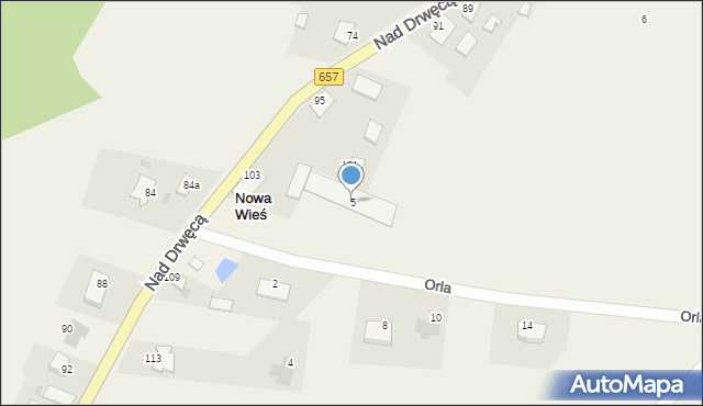Nowa Wieś, Orla, 5, mapa Nowa Wieś