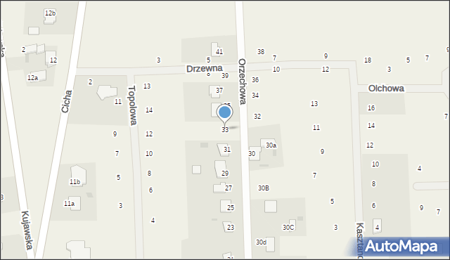 Nowy Zbrachlin, Orzechowa, 33, mapa Nowy Zbrachlin