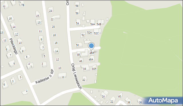 Nysa, Orląt Lwowskich, 48A, mapa Nysy