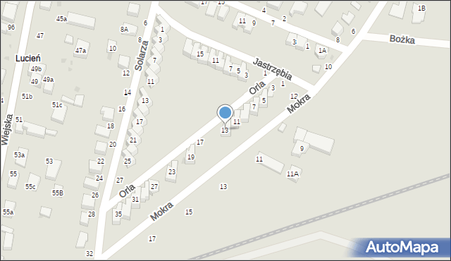 Oleśnica, Orla, 13, mapa Oleśnica